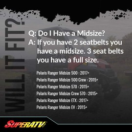 SuperATV Rear Windshield for Polaris Ranger Midsize 500 / 570 / Crew / ETX / EV (See Fitment) | 1/4" Thick Clear Polycarbonate 250x Stronger Than Glass and 25x Stronger Than Acrylic | USA Made