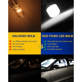 DUOFU365 BA9S LED Bulb White, 12-24V Nonpolarity 1895 53 57 LED Car Bulb for Car Interior Dome Map License Plate Glove Box Light, Bingo Board Display,Train Light,House Number Light Bulb (8 PCS)