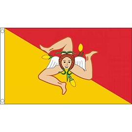 Sicily Flag - 5 x 3 FT - 100% Polyester With Eyelets Banner - FlagSuperstore