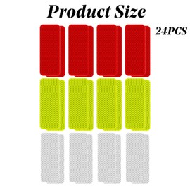 24 Pieces Safety Reflective Stickers,Warning Reflective Stickers Stick-on Car Waterproof Reflective Tape for Vehicle,Bicycles,Motorcycles,Motorcycle Helmet(3x8cm,3 Color