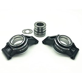 TREAL Aluminum 7075 Rear hub Carrier Compatible with 1/5 XMAXX(Black)