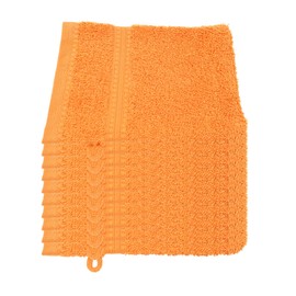 Julie Julsen Organic Wash Mitts Set of 10 15 x 21 cm Orange 100% Cotton Terry Cloth 550 g/m²