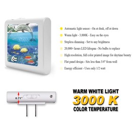 Plug in Dimmable LED Night Light with Dusk to Dawn Auto Sensor, Adjustable Brightness, Warm Light, Auto On-Off Nightlight for Bathroom, Hallway, Nursery, Bedrooms - Dolphin and Fish