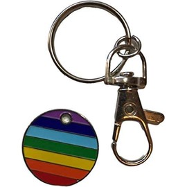 Shopping Cart/Trolley Quarter Coin With Keyring (Rainbow)