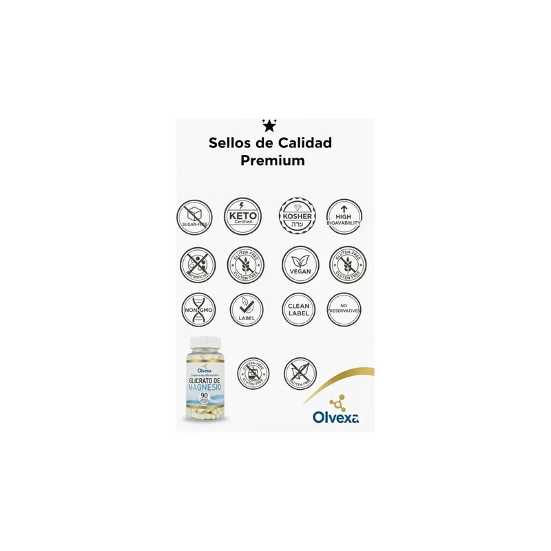 Glicinato De Magnesio (bisglicinato) Alta Absorción Olvexa Sin Sabor