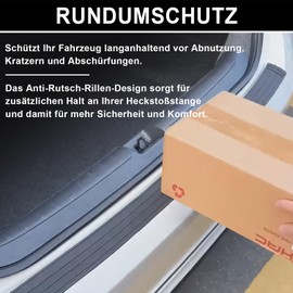 LGVOA Bumper Protector (104 x 8.5 cm, Cut to Size, 0.3 cm Thick), Scratch Resistant Rubber Boot Protector Mat, Accessories for Car, SUV and Truck, Includes Wet Wipes, Black Pointed