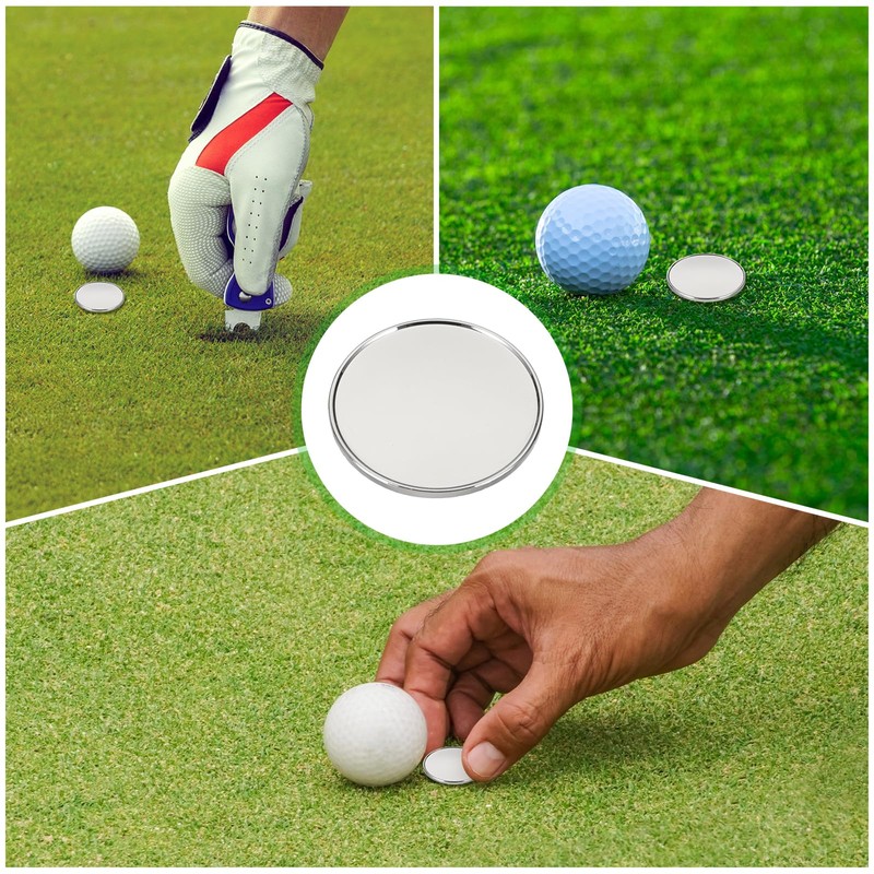 PATIKIL Golf Ball Markers 1" 6pcs Metal Blank Ball Marker