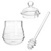 Lawei Glass Honey Jar with Dipper and Lid, 10 OZ
