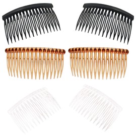 6 Pieces Hair Comb Slide Turtle Smooth Hair Comb Clear Straight Side Hair Comb 8.5 cm Hair Side Comb Set