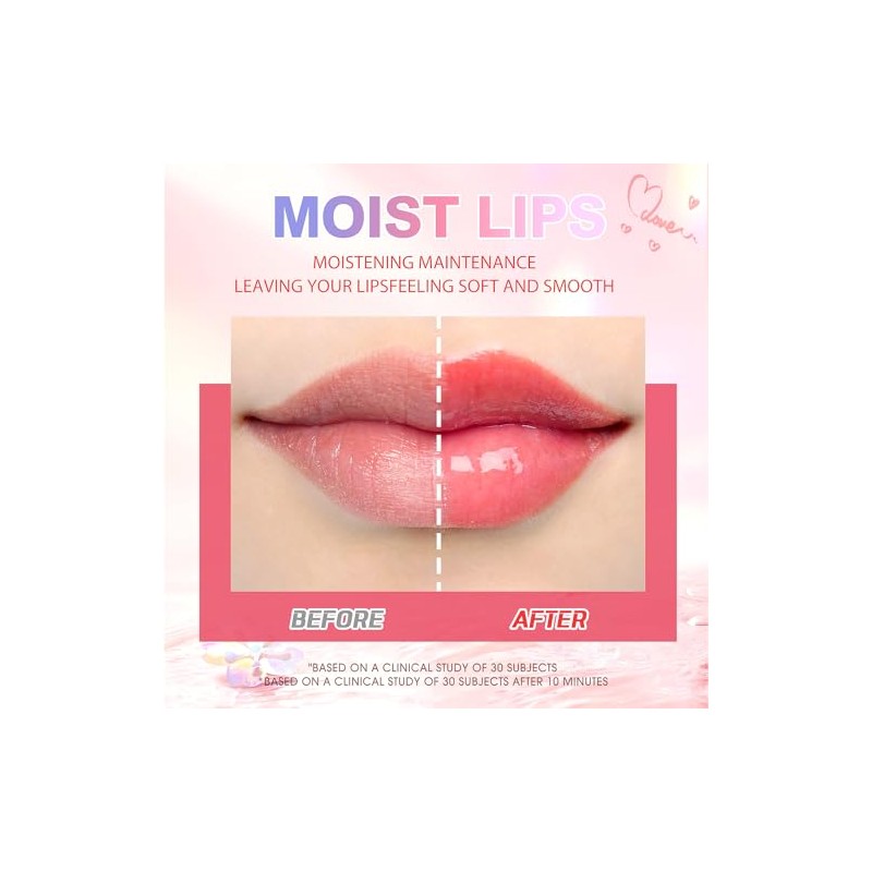 Aceite Hidratante para Labios Lip Oil Gloss, Non-Sticky Fruit Flavored,