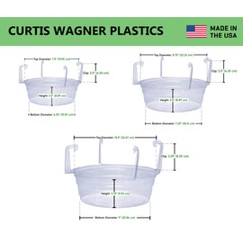 Curtis Wagner Plastics Plant Hanging Basket Drip Pans (5-Pack) - Clear, Round (Diameter = 9" Base, 12" Top, 3.75" Depth) Thin Plastic Indoor Outdoor