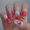 Tangle Pinky Watermelon Bear Handmade Nail Tip - Stiletto /