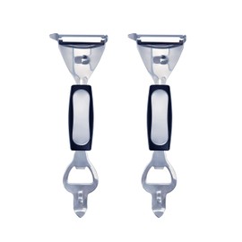 HIC Kitchen Bar Tools, Bottle Opener, Can Punch and Citrus Peeler, Japanese Stainless Steel, BPA Free, Set of 2