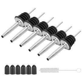 QANYEGN Stainless Steel Pourers, Spout Cone Nozzle with Silicone Dust Hat and Brush, Wine Pourer, Bottle Dispenser for Wide Variety of Bottles