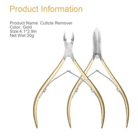 RKPM HOMES Cuticle Trimmer Professional Surgical Grade Stainless Steel for Cuticle Cutter Stainless Steel Nipper – Sharp Blades with Double Spring – Manicure Pedicure Tool for Home and Salon (Gold)