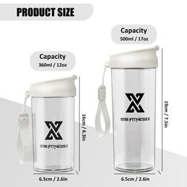 X SIM FITNESSX Protein Shaker, Fruit Container, Cold Brew Coffee Cup, Multifunctional Sports Bottle with Filter Net/Mixer (White, 500 ml)