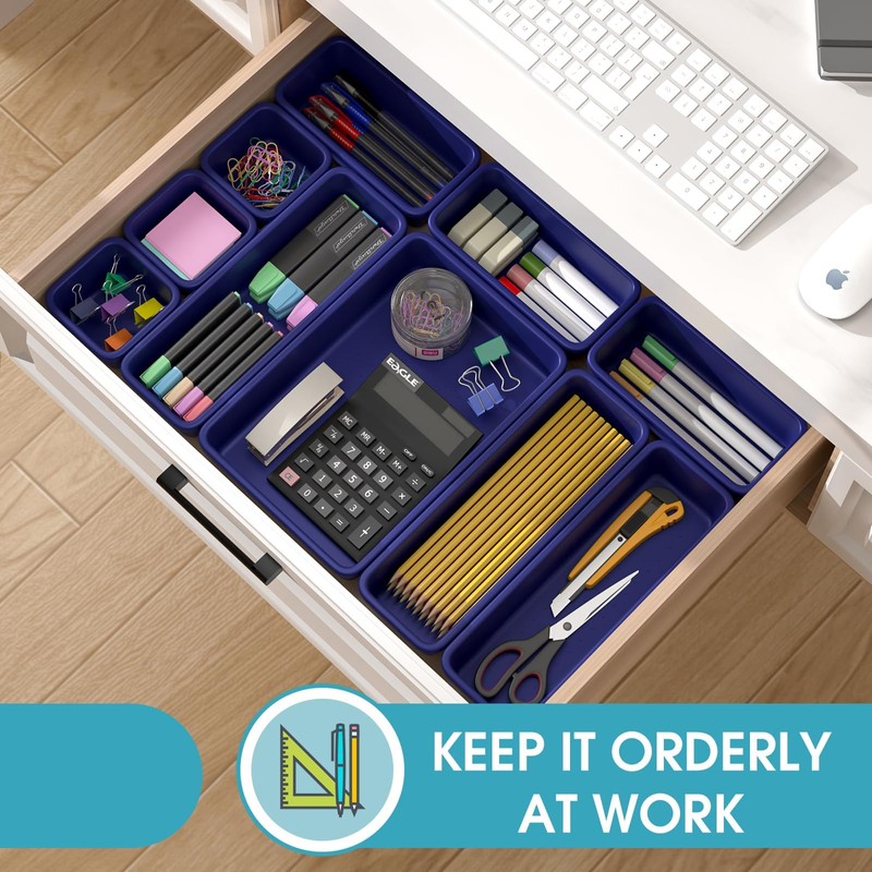 16 PCS Drawer Organizer Set, 4 Size Makeup Drawer Divider