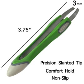 Comfort Hold Ergonomic Slanted Tip Multipurpose Stainless Steel Non-Slip Sure Grip Precision Splinter Facial Hair Removal Eyebrow Tweezers Men Women Arthritis Hands