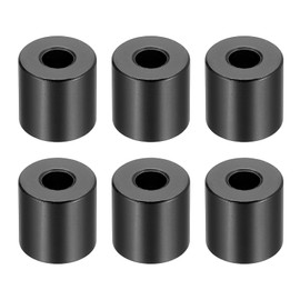 PATIKIL M6 Aluminum Spacers, 6 Pcs Metal Spacers Aluminum 6.2mm ID x 15mm OD x 15mm L Aluminum Spacer Screw Standoff Round for 1/4" or M6 Screw Bolts,Black