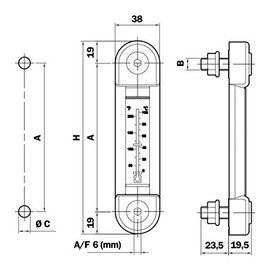 Level indicator with thermometer, type LVA-10