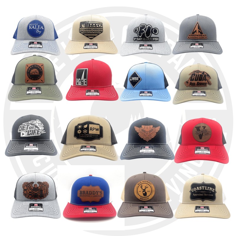 Custom Leather Patch Richardson 112 Trucker Hat for Men &
