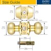 Brotima 4 Pack Round Polished Brass Entry Door Knobs and