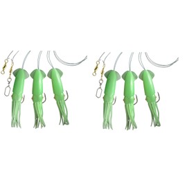 Dega by Jenzi Cod Rigs Rubber Octopus 3 Arms Luminous Squid Norway Ready Assembled Length 115 cm Line Thickness 0.80 mm Hook Size 7/0 (Set B)