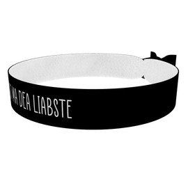 Du bist ma dea liabste Stoffarmband - Lustiges Satinarmband - Witzige Sprüche - Geschenk für Freundin - Handgemachtes Armband - Armband mit Botschaft - Trendiges Modeaccessoire
