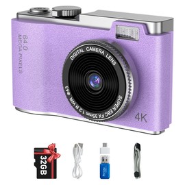 Kids Camera for Boys and Girls,Toddler Camera Christmas Birthday Toy Gifts for Kids Age 3-10 with 32GB SD Card, Video Recorder Vintage Small Camera for Teens Beginner Kids Present (Purple)
