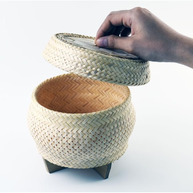 Sticky Rice Pressure Cooker Slow Cook Set Bamboo Basket Steaming