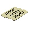 Host 1 x 3" Name Tag, Brushed Gold (3 Pack)