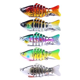 Swimming Fishing Lure | Realistic Jointed Swim Bait with 3D Eyes,Versatile Supplies for Streams Rivers Ponds Lakes Freshwater Saltwater