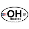 US Decal, Inc. Tiltonsville, Ohio Oval Sticker with State Flag