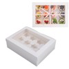 6PCS Set Cupcake Container 12 Holes Cardbord Bakery Pastry Carrier