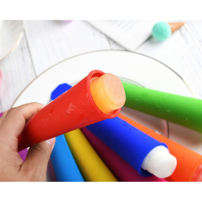 Mirenlife Silicone Ice Pop Molds,Popsicle Maker Molds,8 Vibrant Colors,Set of
