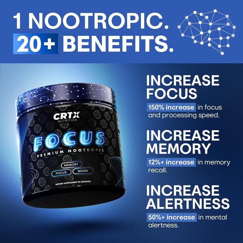 Nootropic Strongest Focus Supplement - Clinically Backed Ingredients Made in