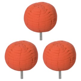 HARFINGTON 3pcs Ball Buffing Polishing Pads 3 Inch Medium Cut Sponge Car Wheel Polishers Detail Polisher Tool with 1/4" Dia Shank for Automotive Car Metal Plastic Ceramic, Orange