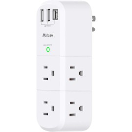Mifaso Surge Protector 6 Outlet 3 USB 1800J Swivel Power Hub
