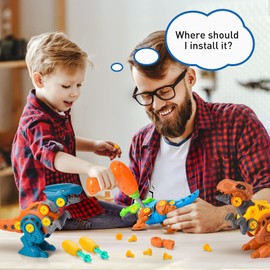 Toyzey Toys for 3 4 5 6 7 8 9 Year Old Boys, Dinosaur Toys for Boys Age 3-9 Animal Educational Toys Gifts for 3-9 Year Old Boys Girls Construction Toys for 3-9 Year Olds Dinasour Gift for Boys