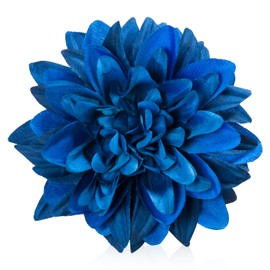 Fabric Flowers Heads for Craft, 15 Pcs Artificial Dahlias Flower Heads Bulk, 3.5 Inch Deep Blue Silk Flowers Heads Artificial Flowers for Home Wedding, Hat Decoration, DIY Wreath, Scrapbooking