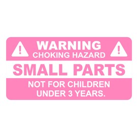 M MeshaKippa Small Parts Choking Hazard Warning Stickers, 1x2inch, 300pcs, Vinyl/PVC/Polypropylene, Cartoon Style, Single Use, Rectangular, 1.0 Count