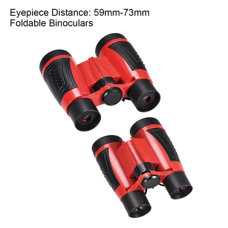 sourcing map Binoculars 5X30 Compact Foldable Binoculars Shockproof Red with
