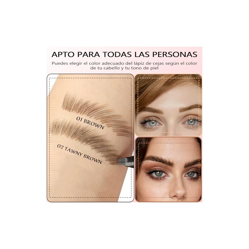 2 Pcs Lapiz De Cejas, Lapiz para Cejas Efecto Microblading,