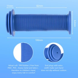 Bike Handlebar Grips, Solid Color Children's Bike Handlebars, Soft Non-Slip Bicycle Handle Grip, Rubber Handle Cover Universal Kids Bike Grips for Boys and Girls Kids Bikes (Blue)