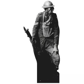 Wet Paint H32029 World War 1 WW1 WWI Gas Mask Soldier Infantry Military Cardboard Cutout