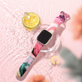 Easuny Compatible with Watch Band 38mm 40mm 41mm 42mm 44mm 45mm 49mm for Women, Butterflies Print Soft Silicone Floral Fadeless Wristband Sport Strap for Watch SE Series 9 8 7 6 5 4 3 2 1 Ultra