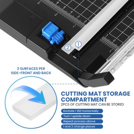 Rotary Paper Cutter Replacement Cutting Stick, 2 Pack Clear Self-Healing Reversible Cutting Mat Strip, MYWJDF Special Trim Strip Accessories Fit MY-202401 Rotary Paper Trimmer for Craft Office Cutting