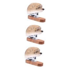 Operitacx Pack of 3 Students Stationery Office Supplies Portable Stapler Manual Stapler Wood Book Sewer