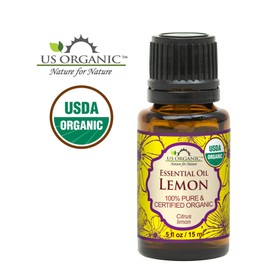 US Organic 100% Pure Lemon Essential Oil - USDA Certified Organic, Cold Pressed - W/Euro droppers (More Size Variations Available) (15 ml)
