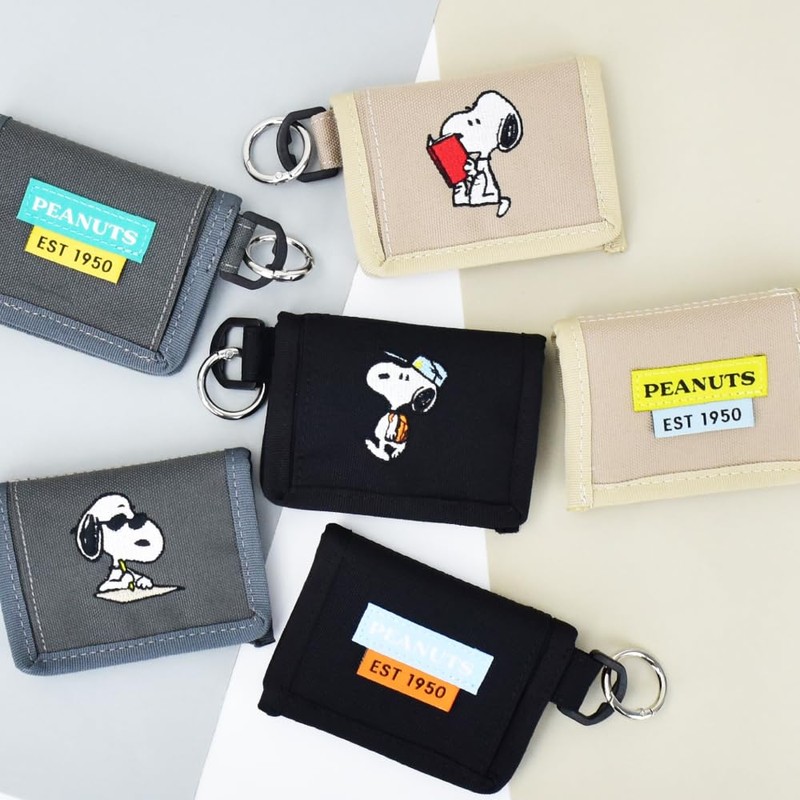 RE-PET Snoopy Bifold Coin Case, black (SPZ-3761)